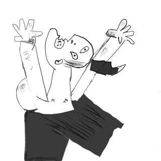 The strange face man